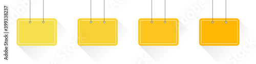 Mockup for inscriptions. Yellow templates for inscriptions on white background. Vector illustration