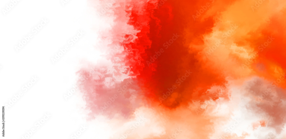 Obraz premium Abstract colorful watercolor on white background. Digital art painting.