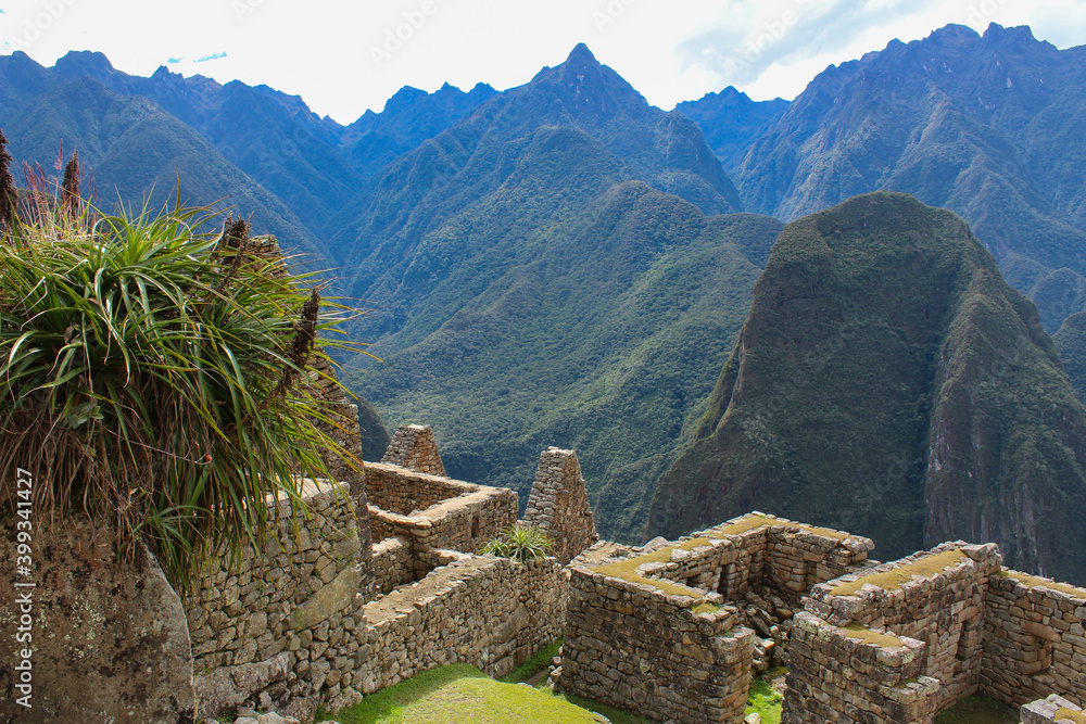 Machu Picchu, view on this ancient Inca city. Stunning location and landscape of this UNESCO world heritage site