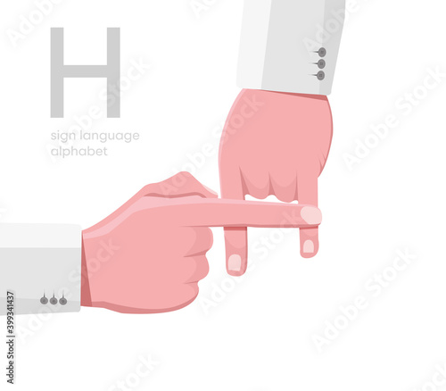 The letter 'H. Turkish handicapped hand alphabet letter H. Disabled hand. Hand tongue. Learning the alphabet, non-verbal deaf-dumb communication, expression gestures vector.