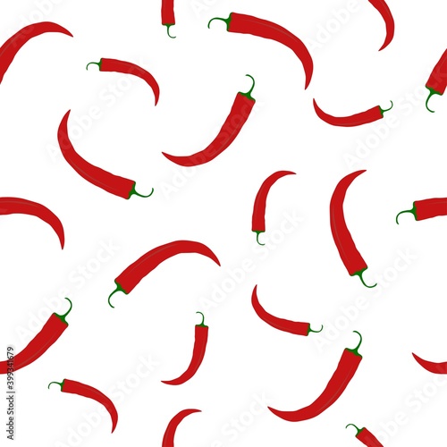 Seamless pattern of red chili pepper. Template design for restaurant, food, wrapping, farm market products. Can use for wallpapers, web page backgrounds, surface textures, textile fabric print.