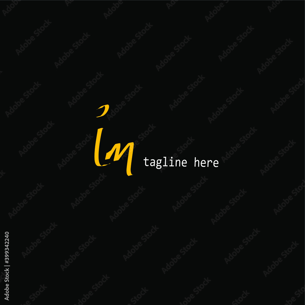 Fototapeta premium IM black initial beauty monogram and elegant logo design