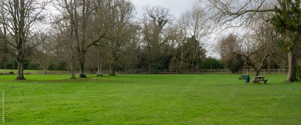 green open parkland and a village playing field green open parkland and a village playing field