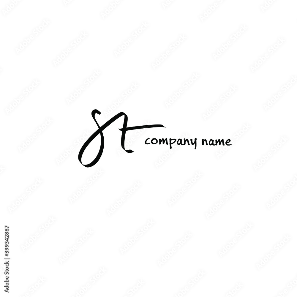 ST initial beauty monogram and elegant logo design ST initial beauty monogram and elegant logo design