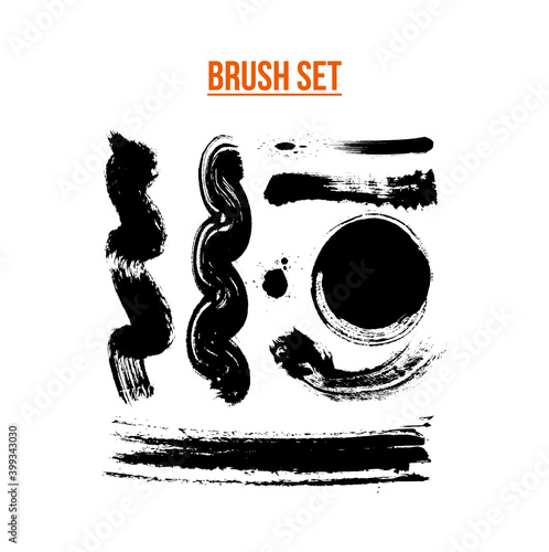 Brush set vector illustration. Set of chalkboard brush 