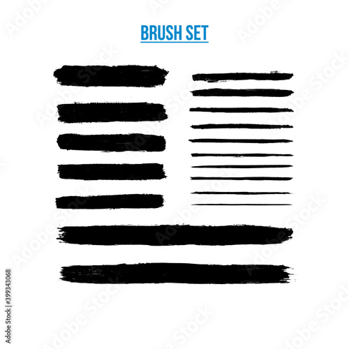Brush set vector illustration. Set of chalkboard brush 