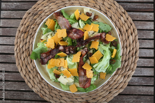 lettuce tasty salad with bacon and cheddar