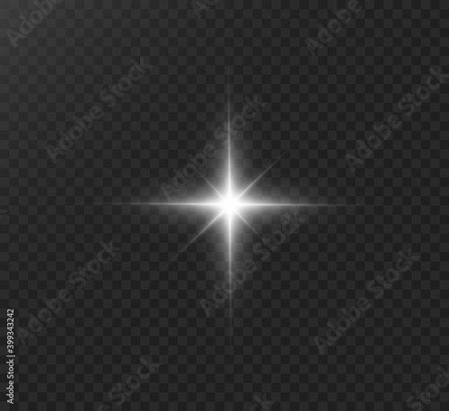 Fotografia, Obraz White glowing light explodes on a transparent background