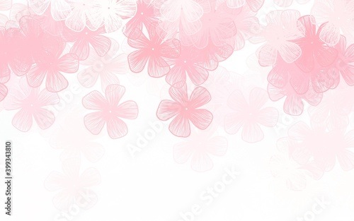 Light Red vector natural background with flowers