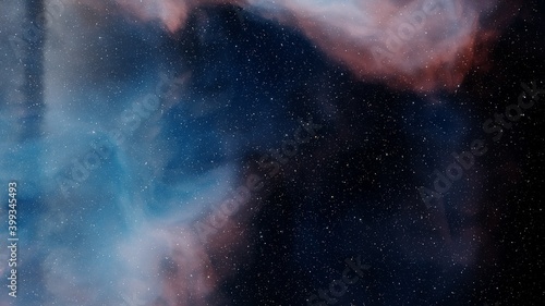 nebula gas cloud in deep outer space, Science fiction illustrarion, colorful space background with stars 3d render  © ANDREI