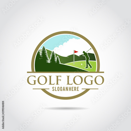 Golf Logo Template. Landscape Design. Vector Illustrator Eps.10