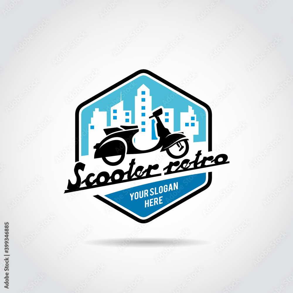 Scooter Retro Logo template. Vector Illustrator Eps.10 Scooter Retro Logo template. Vector Illustrator Eps.10
