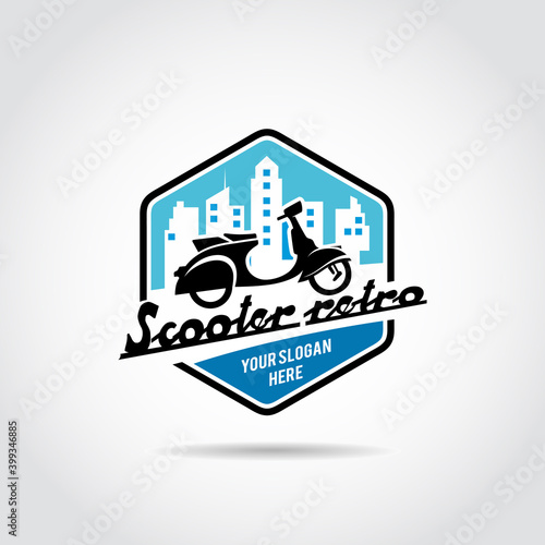 Scooter Retro Logo template. Vector Illustrator Eps.10