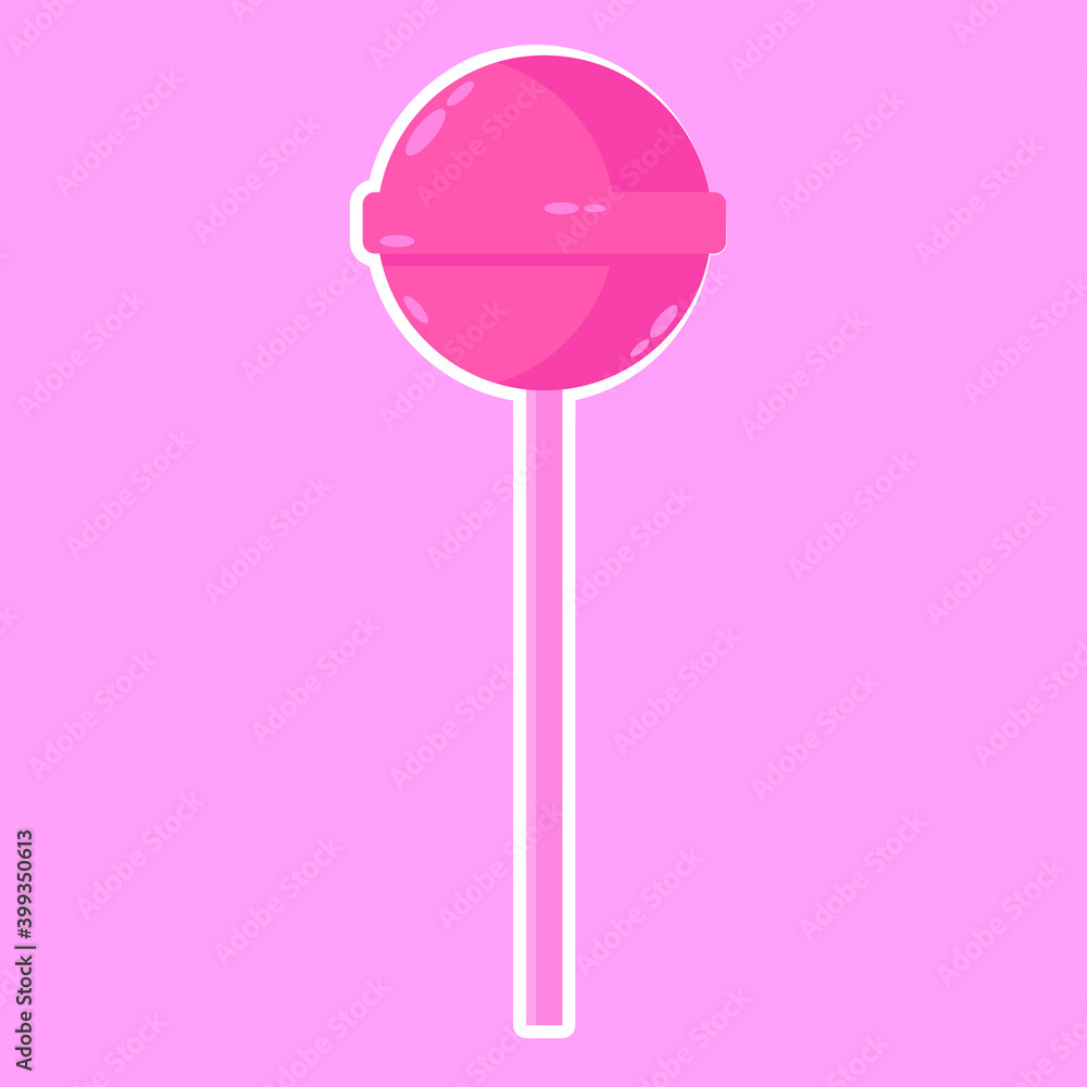 Vector illustration of a pink lollipop on a pink background. Vector illustration of a pink lollipop on a pink background.