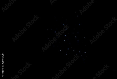 Dark Black vector template with math simbols.