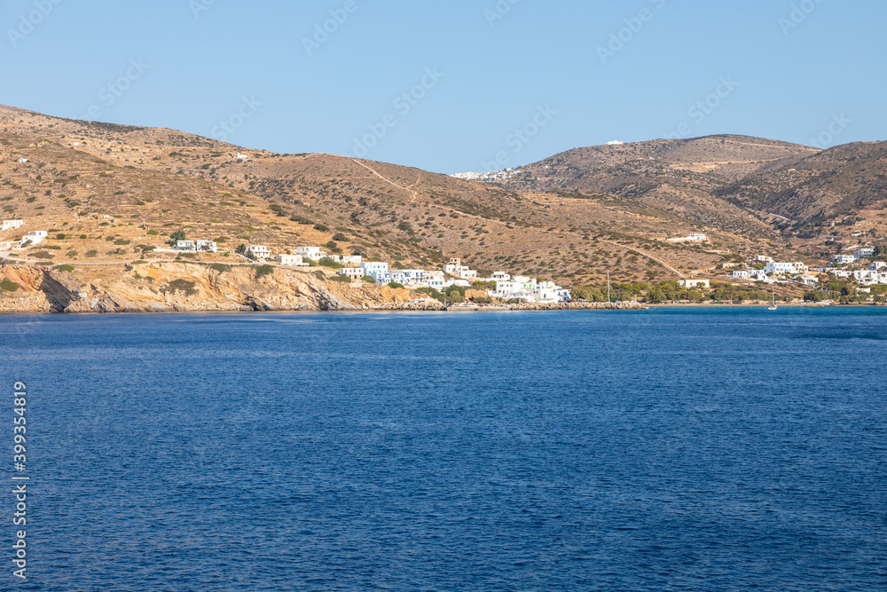 View of the bay, Chora, Ios Island, Greece. View of the bay, Chora, Ios Island, Greece.