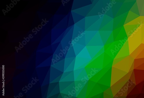 Dark Multicolor, Rainbow vector low poly cover.
