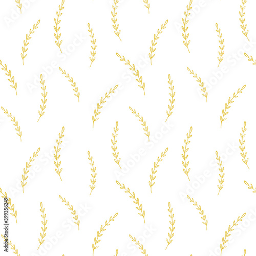Natural vector seamless pattern leaves on white background template