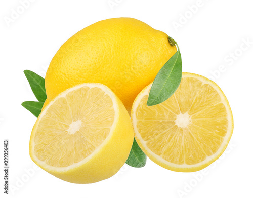 Lemon slice isolated on white background