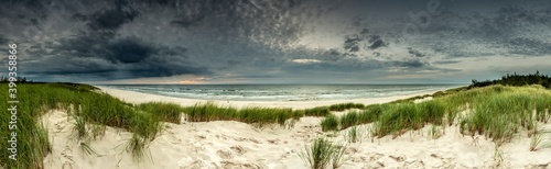 Beautiful see landscape panorama  dune close to Baltic See  Slowinski National Park  Poland