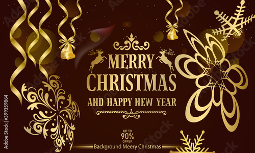 Merry Christmas light  background design