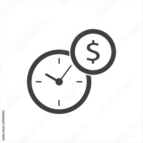Money time icon. Earn time icon blue isolated vector illustration