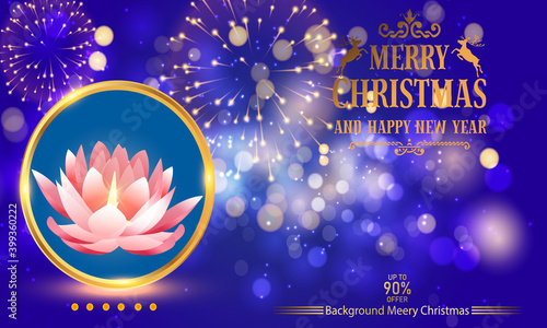 Merry Christmas light  background design