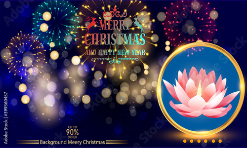 Merry Christmas light  background design