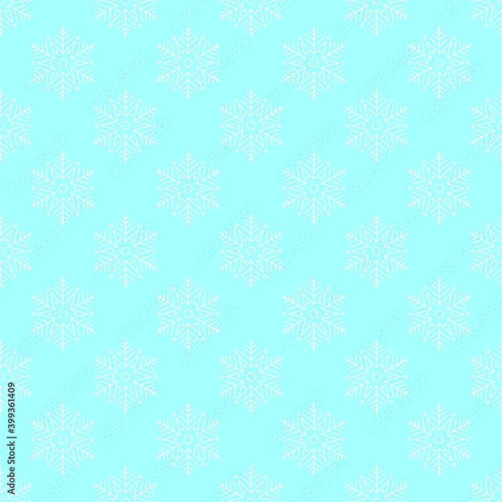 Snowflake seamless pattern. Vector Christmas winter background. Frosty blue and white color theme Snowflake seamless pattern. Vector Christmas winter background. Frosty blue and white color theme