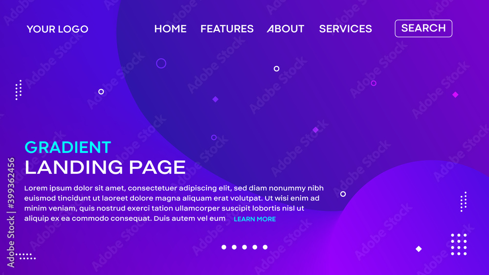 Abstract gradient background for landing page, web page Abstract gradient background for landing page, web page