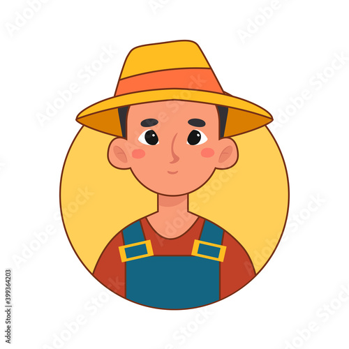 Isolated farm man professions jobs icon logo - Vector