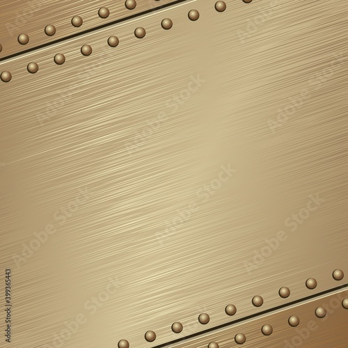 Golden Textured Tinware With Rivets