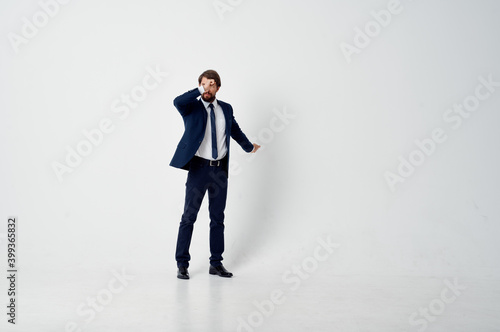 man in suit official businessman self-confidence isolated background