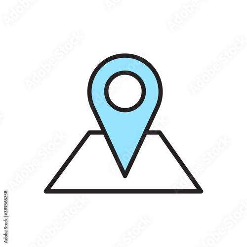 Isolated location computers tecnology online icon- Vector