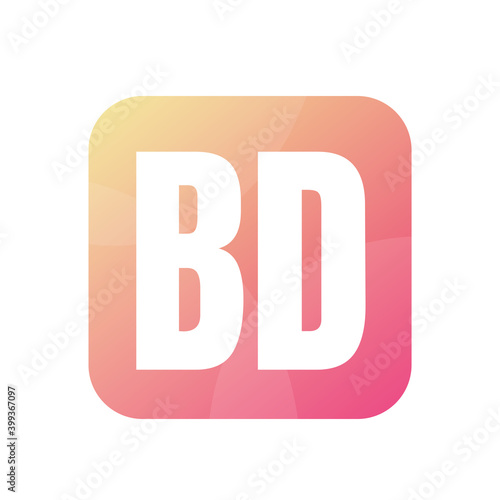 BD Letter Logo Design With Simple style