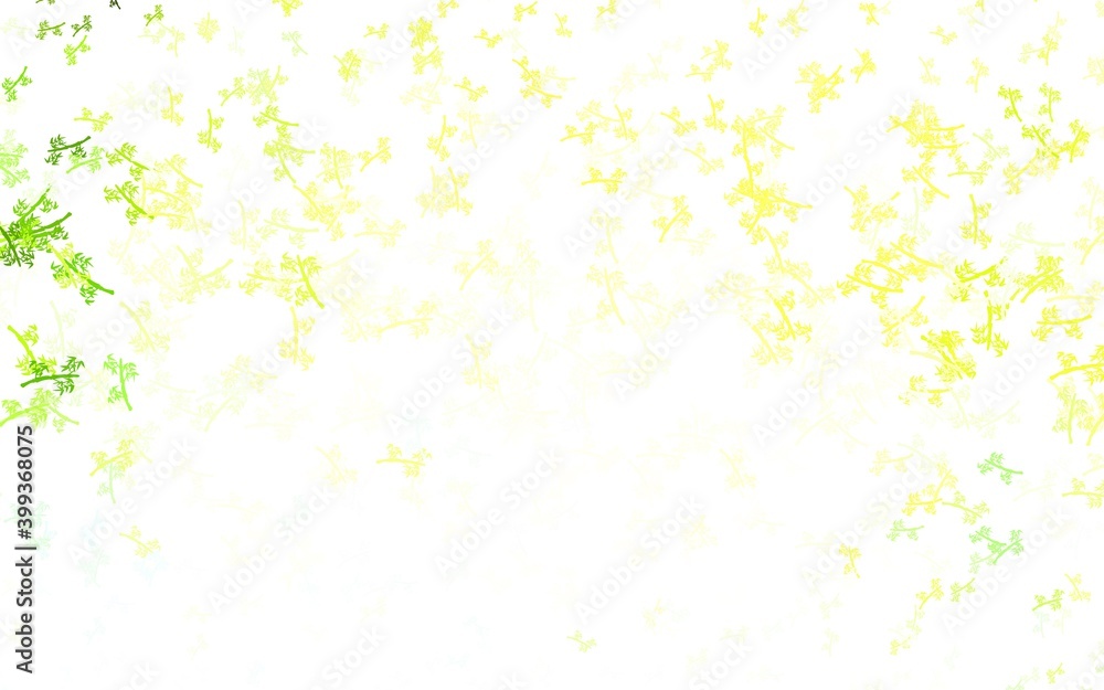 Light Green, Yellow vector natural backdrop with branches. Light Green, Yellow vector natural backdrop with branches.
