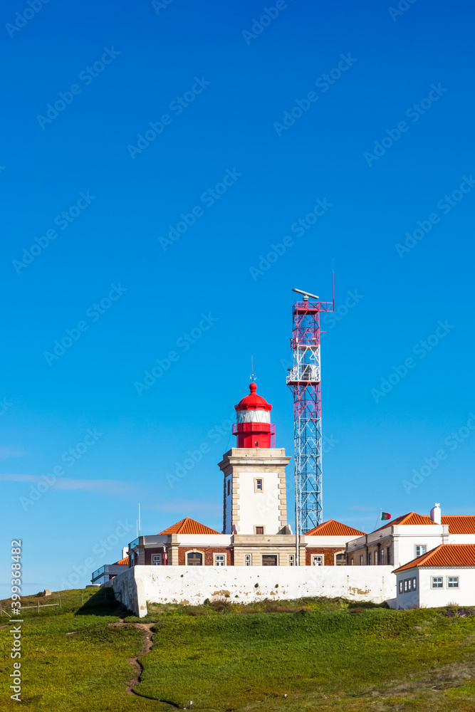 Lighthouse of Cabo da Roca on the Atlantic Ocean. Sintra, Portugal