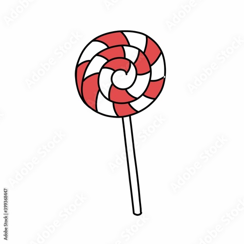 lollypop doodle icon, vector color cute illustration