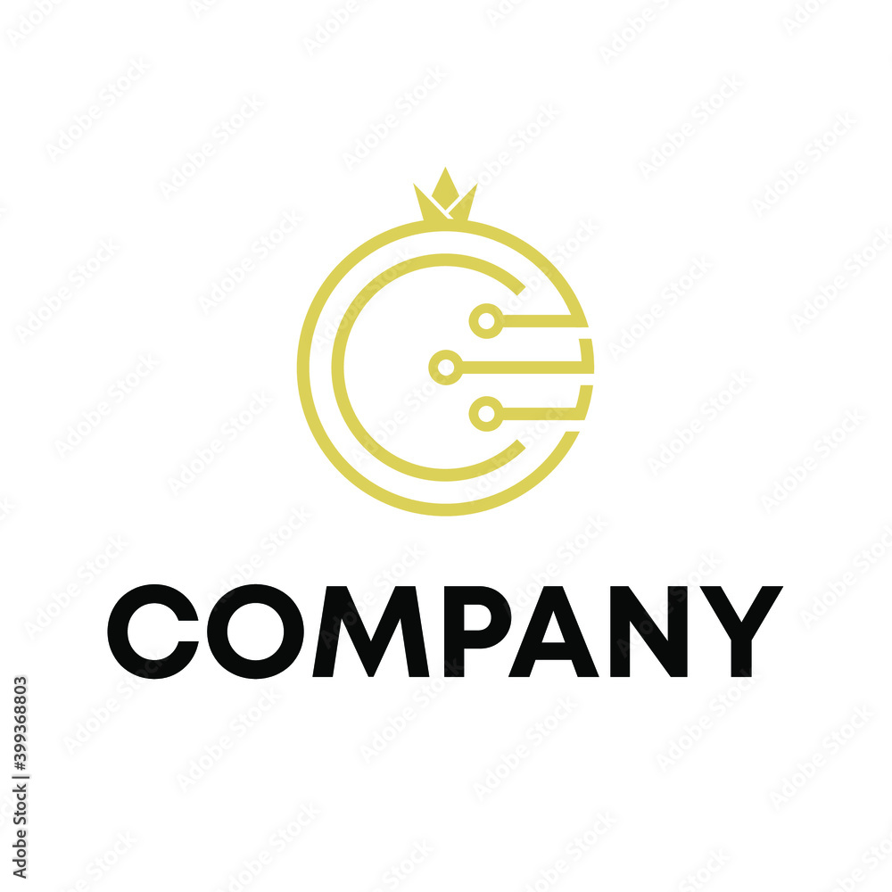 Obraz premium C Circuit logo design