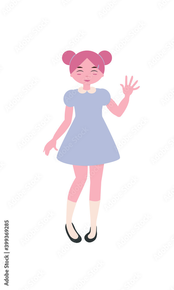 Cute girl waving