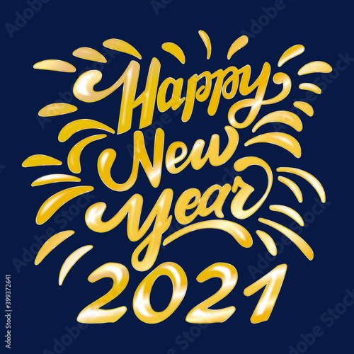 Happy New Year 2021 Gold