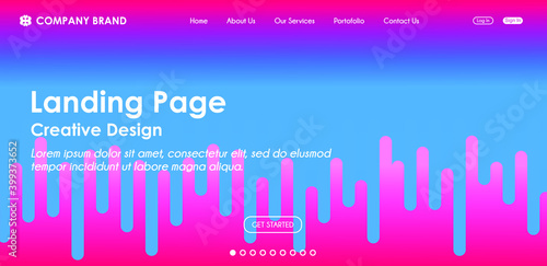 Website Landing Page Template Design, Abstract Modern design for website