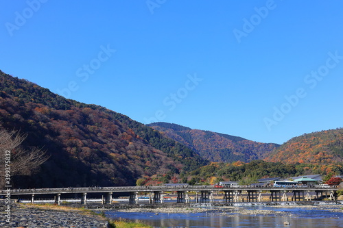 渡月橋 嵐山 京都 日本
