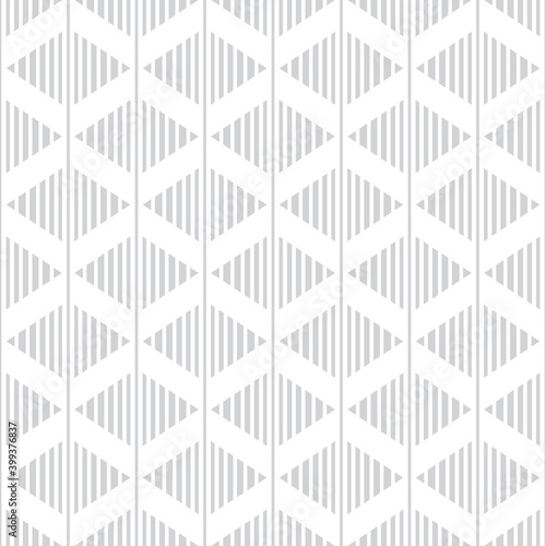 Background geometric abstract design in gray color. Seamless pattern in mid-century modern style. Stripes shapes. Vector illustration. 