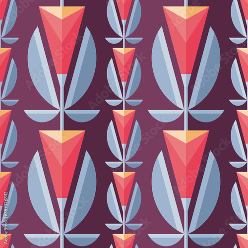 Mid-century modern art vector background. Abstract geometric seamless pattern. Decorative ornament in retro vintage design style. Atomic stylized backdrop. 