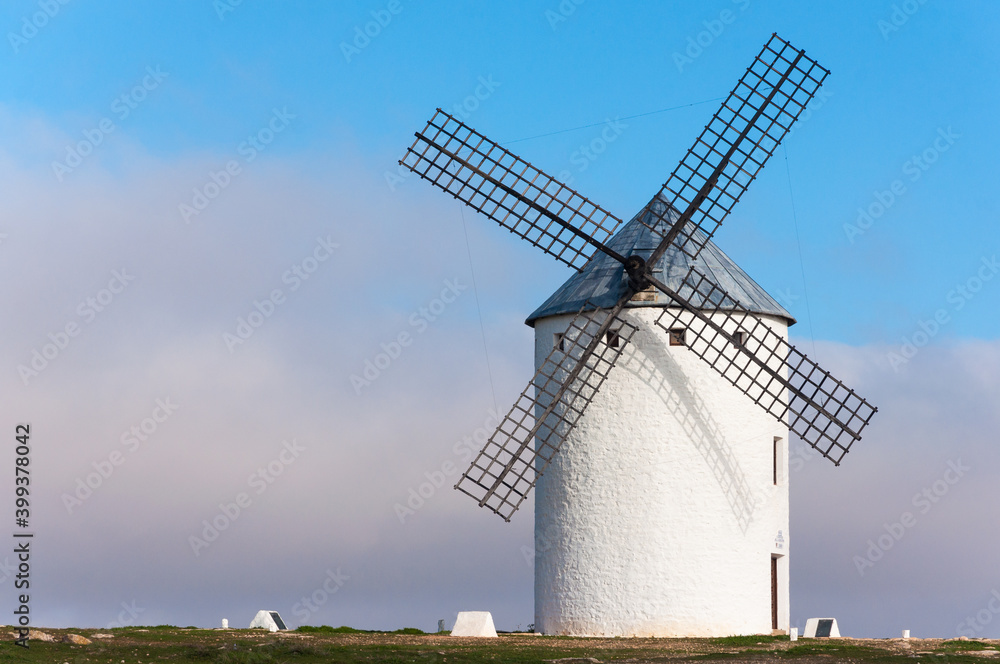 Traditional windmill in Campo de Criptana, Ciudad Real, Spain