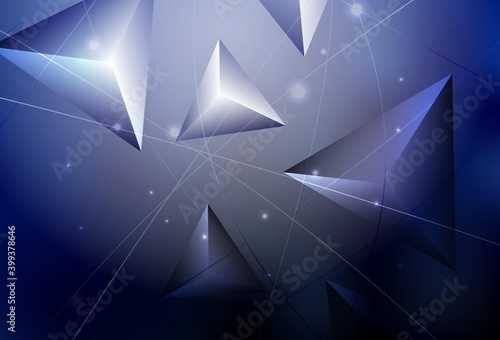 Dark BLUE vector polygon abstract backdrop.