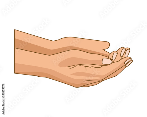hands human receiving isolated icon