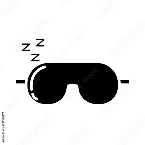 eye cover mask with Insomnia z letters silhouette style icon
