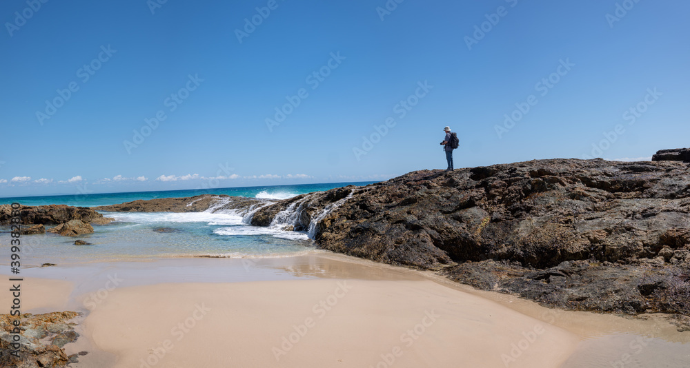 Photographer at Champagne pools, North Point